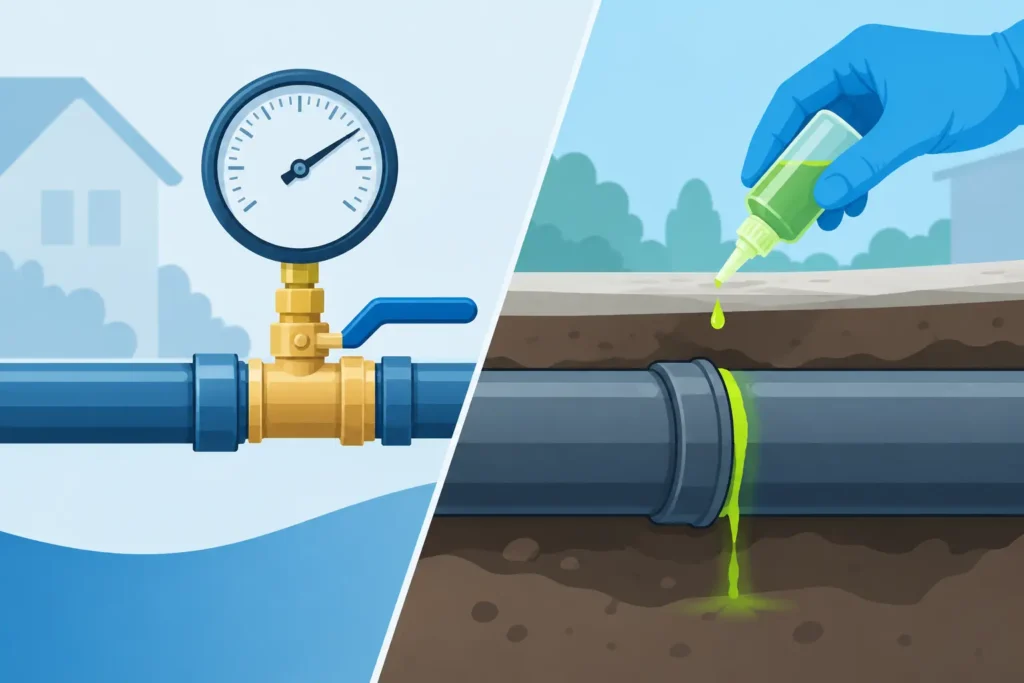 Water Pressure Testing vs Dye Tracing Explained